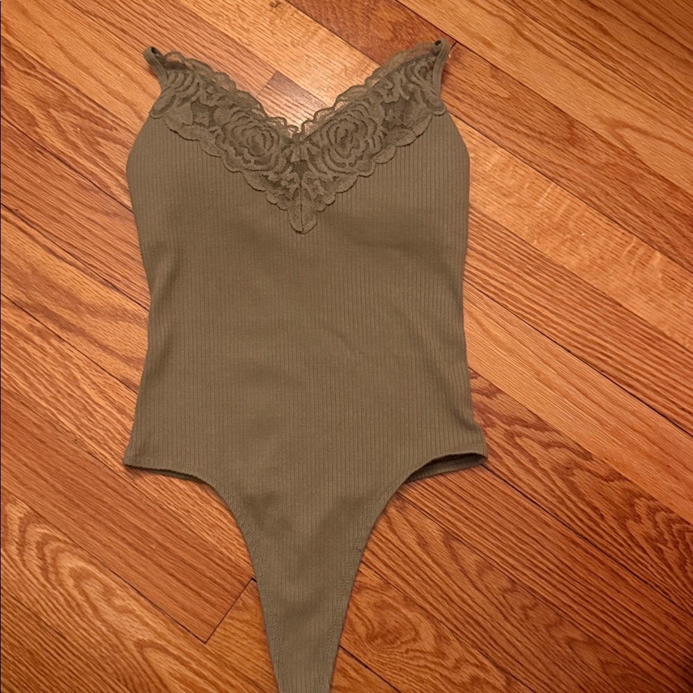 PINK Victoria's Secret Olive Bodysuit